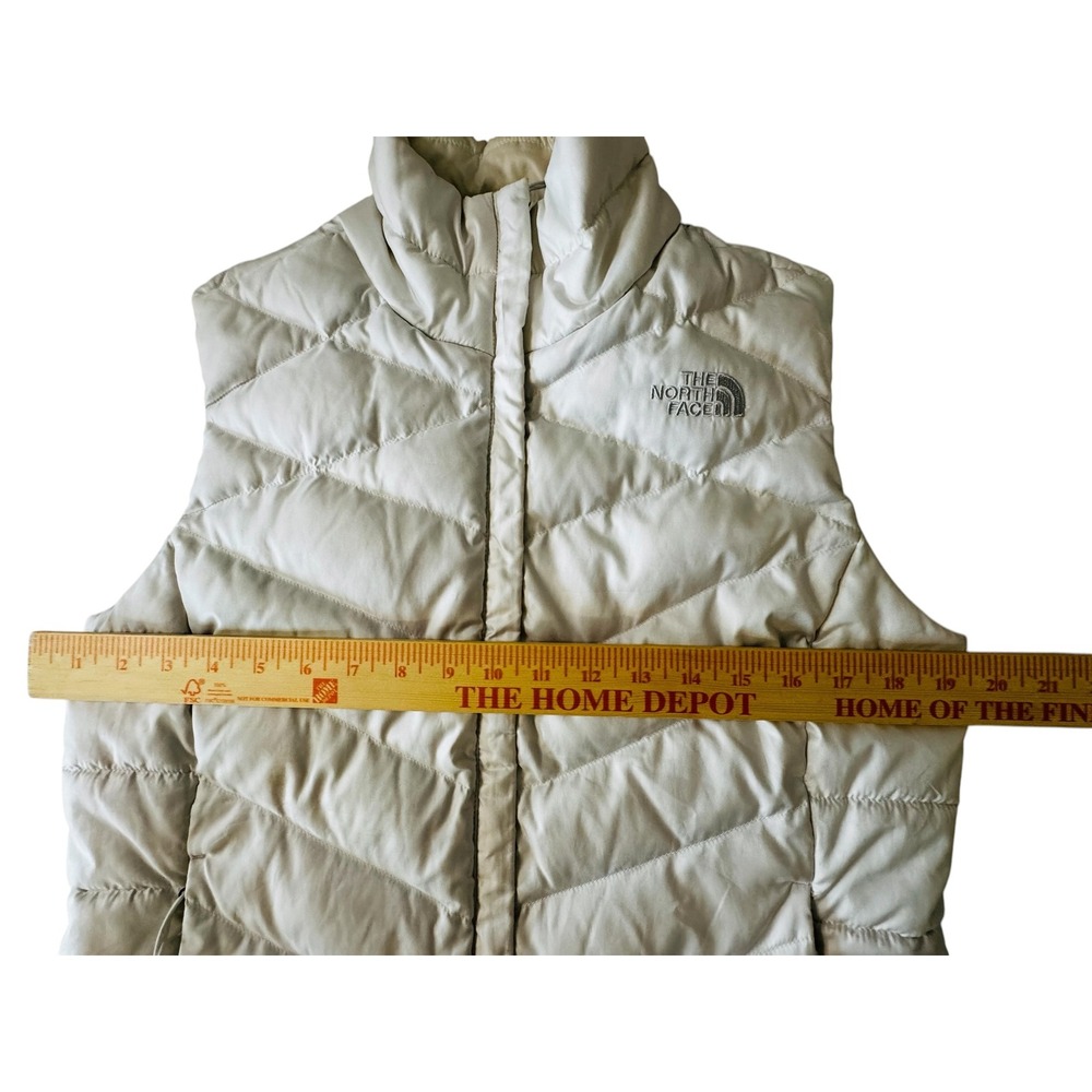 The North Face 550 Goose Down Fill Puffer Vest White Quilted Womens Medium - Picture 3 of 12